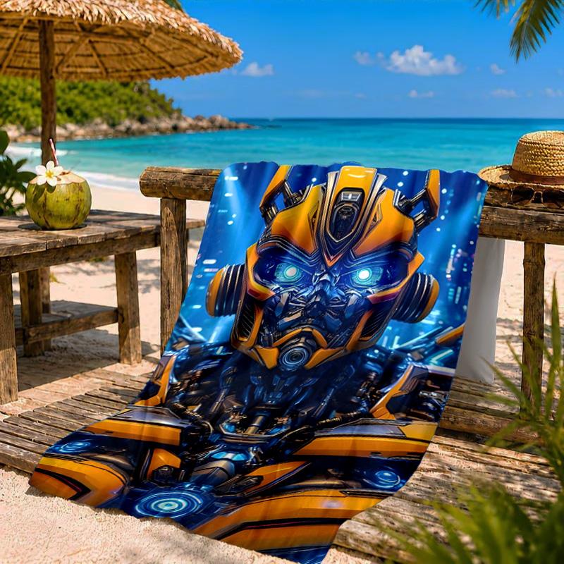 Car robots Battle Beach Towel Microfiber Beach Towel, Lightweight and Quick-Dry, for Summer Travel, Swimming Pool Fan Birthday Gift