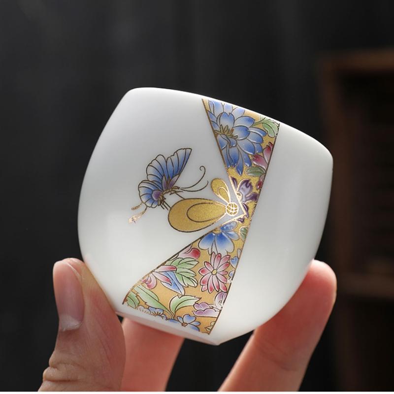 Ceramic Single Cup Coffeeware Teaware Kung Fu Tea Accessories Cups Kitchen Dining Bar Home Garden