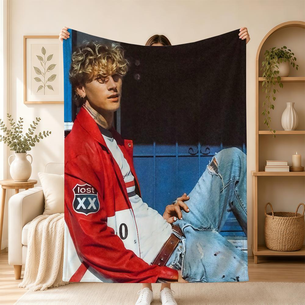 Rapper M-MGK Blanket For Soft Warm Knee For Bedroom Living Room Bed Sofa Camping Picnic Office Gift