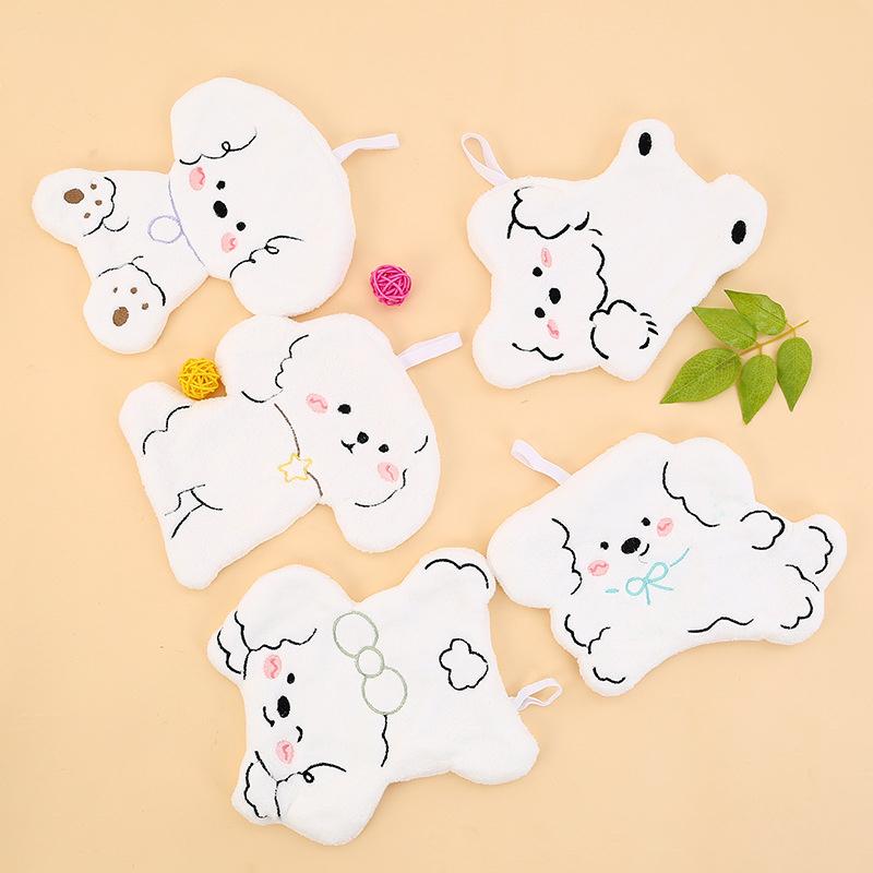 Cute Animal Hand Towel Soft Children Kids Bathing Towel Bathroom Kitchen Hanging Wipe Towel Thicken Absorbent Towels
