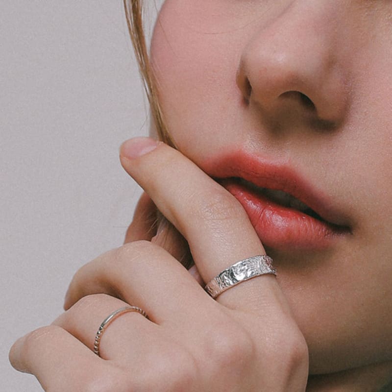 J.Lauren Dristig Teksturert Sølvring R0706