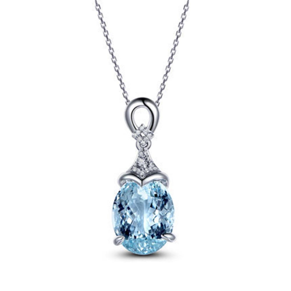 

Elegant Synthetic Blue Sapphire Pendant Necklace for Women with Diamond Accents Colorful Gemstone Jewelry