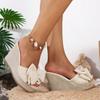 Fashion Bohemia Bowknot Decoration Slip On Sandals Women Summer Sexy Chunky Platform Wedge Heels Outdoor Slides Fashion Beach Slippers
