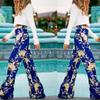 Women Bohemia Long Pants Floral Print Straight Casual Loose Trousers With Micro Fiber Material
