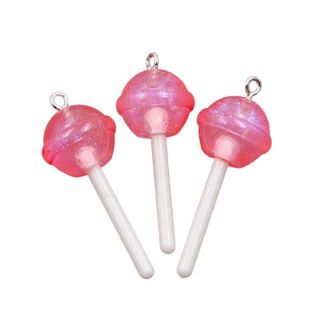 3 Pieces Unique Star Heart Circle Lollipop Pendant With Sturdy Resin Materials Coating for Everyday Casual Wear