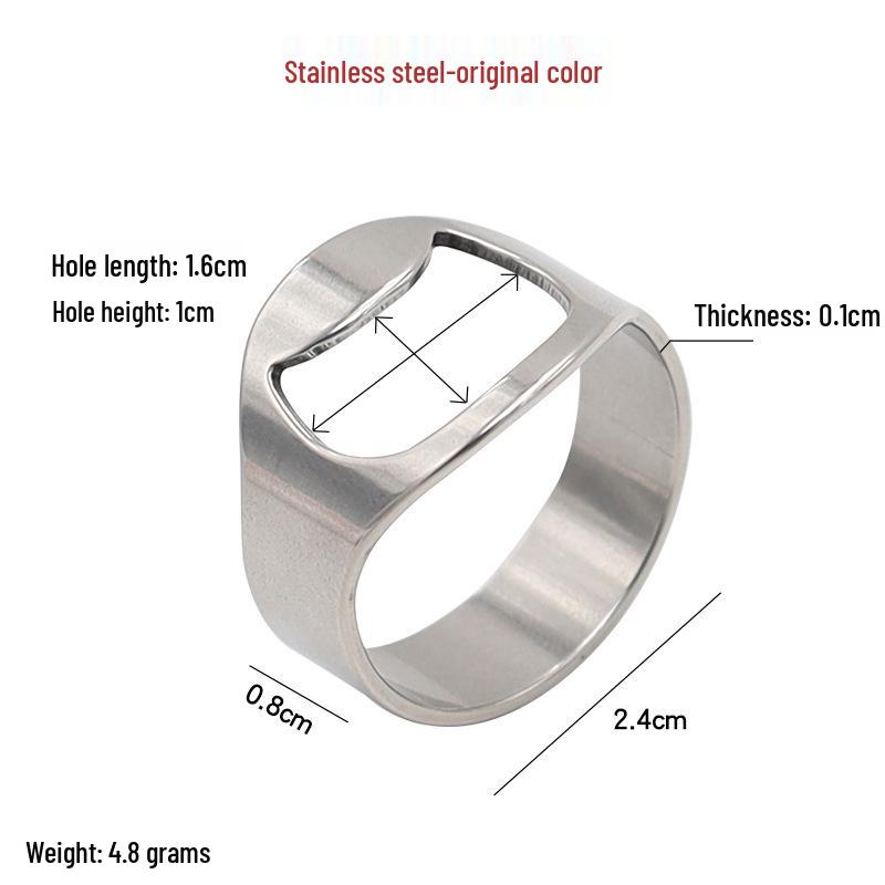 Trendy Stainless Steel Ring Bottle Opener for Beer
