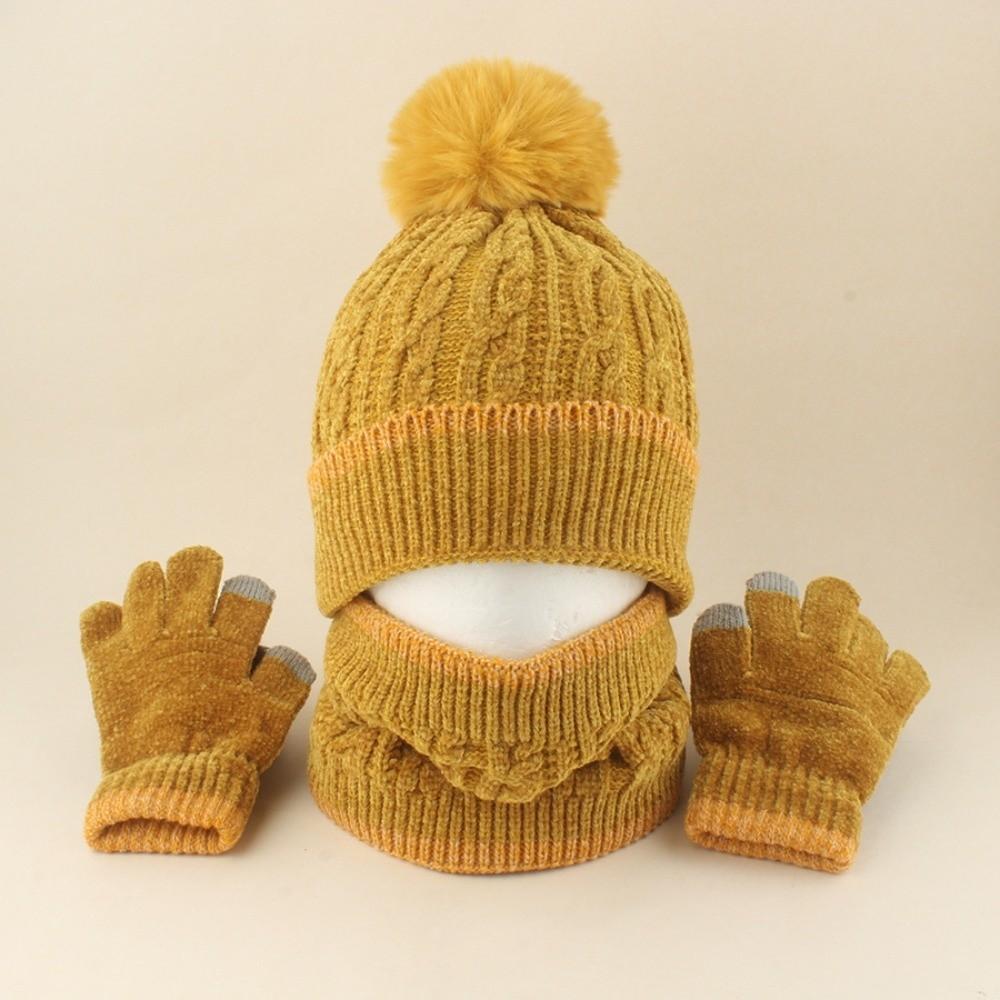 Windproof Winter Hat Scarf Gloves Knitted Thickened Knitted Hat New Toddler Winter Hat Outdoor Use