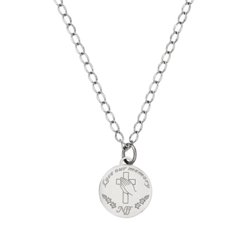 nff prayer coin necklace-silver