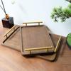 ZISIZ Wooden Serving Tray with Handles
