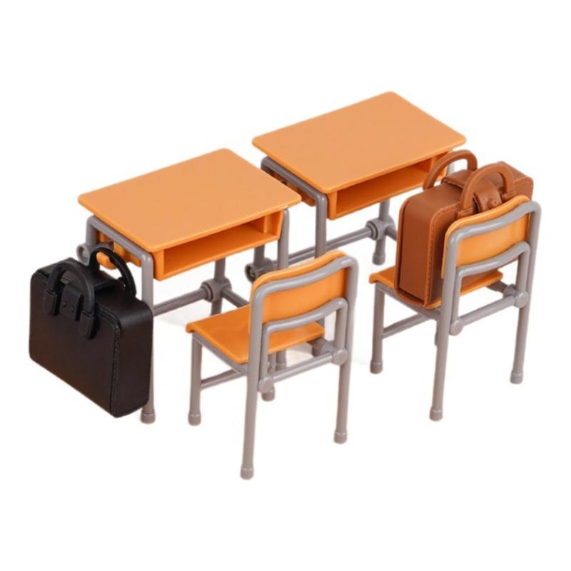 

Collectible Miniature School Desk Model Plastic School Study Table For Educational Role Playing Children Collector 1