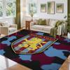 Aston Villa Football Design Crystal Velvet Rug Soft Decorative Mat for Bedroom Entrance