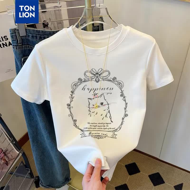 TonLion Women s Round Neck Short Sleeve T-Shirt XL
