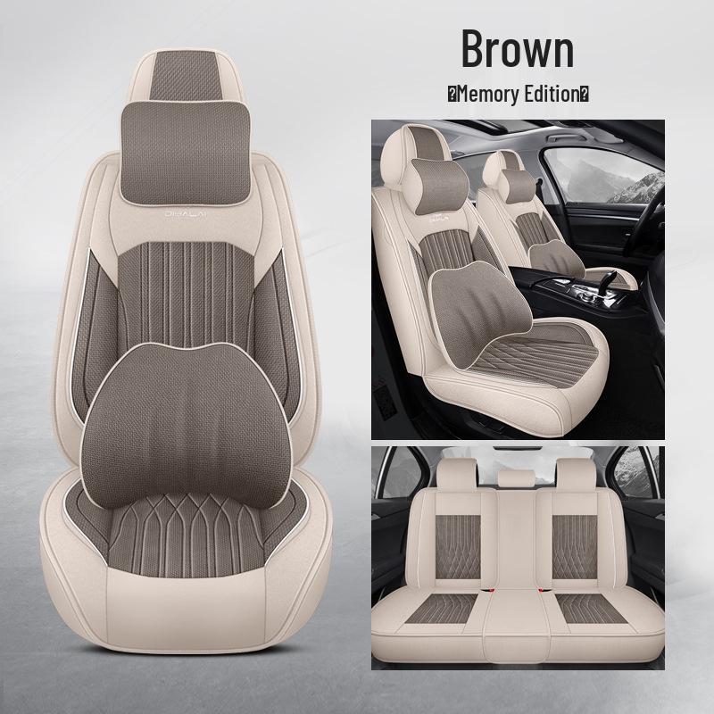Universal Full Surround Car Seat Covers for All Seasons, Business Style, Five-Seater Coverage