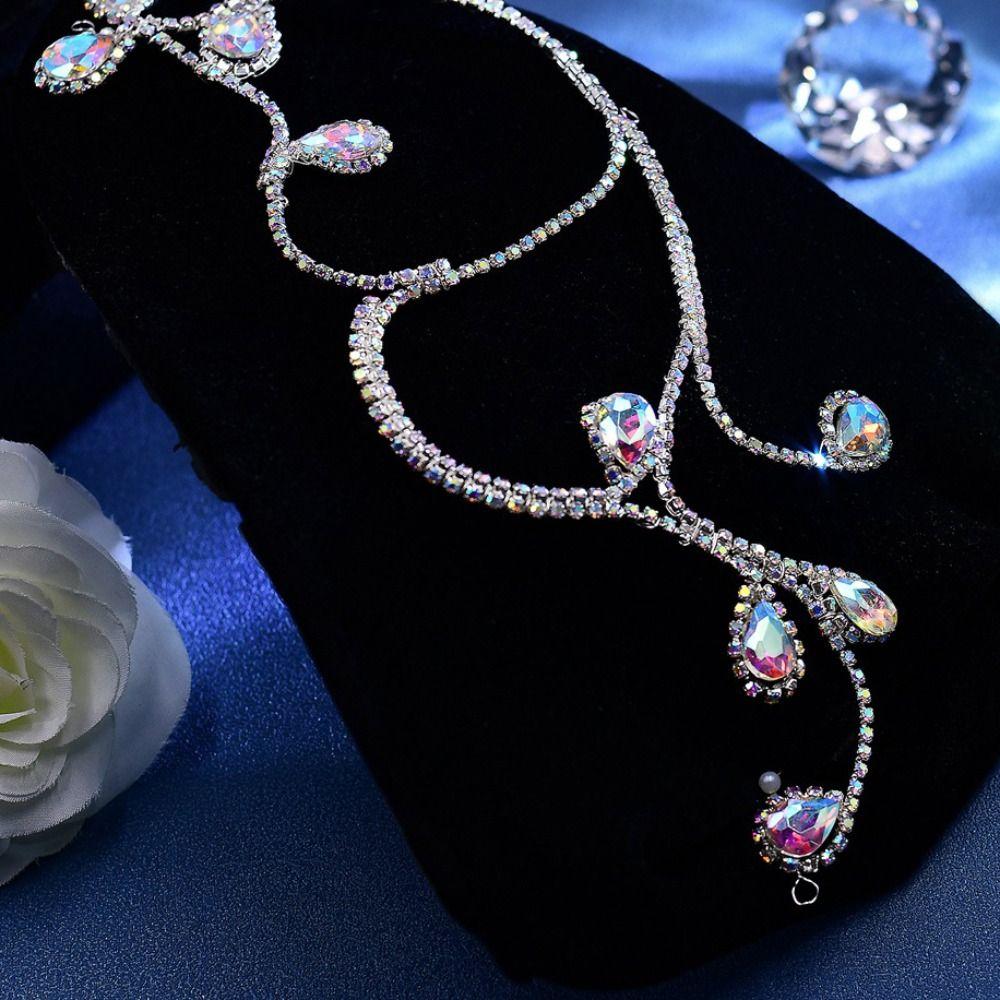 Luxury Rhinestone Wedding Headband Elegant Colorful Wedding Headpiece Bridal Hair Accessory Women