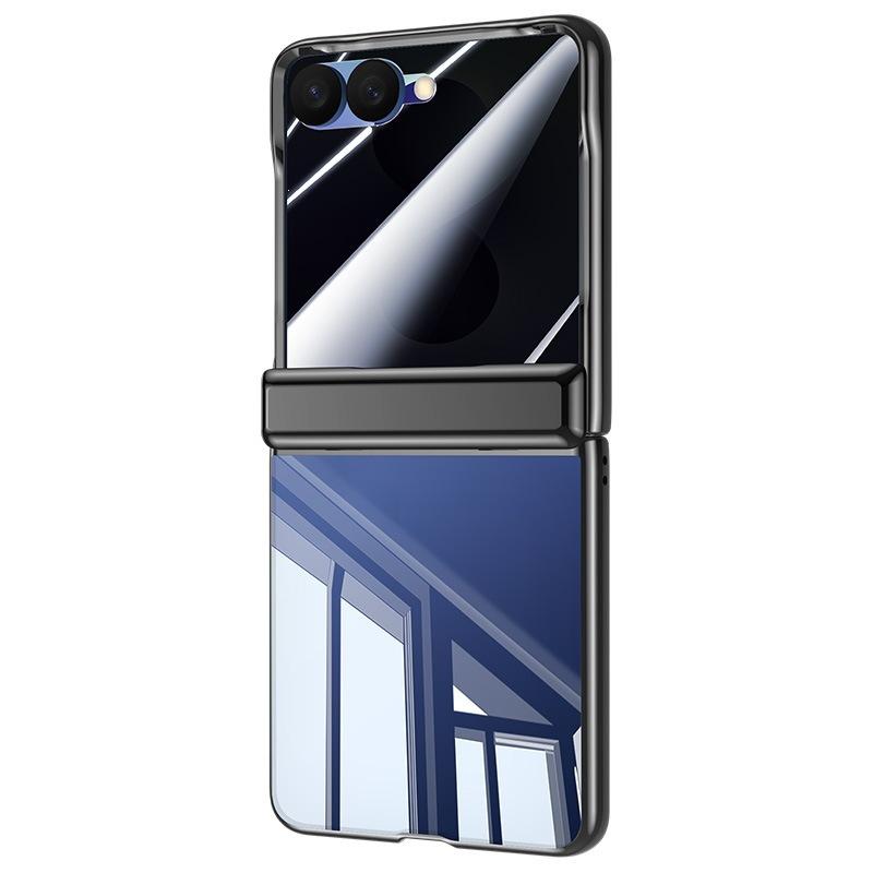 Applicable to Samsung ZFlip8 folding mobile phone case, transparent electroplated zflip7 all-inclusive case film integrated anti-drop cover