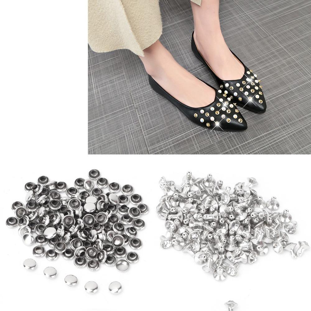 100pcs Silver & Gold Leathercraft Rivets 6mm & 7mm Double Cap Rivets DIY Leather Craft