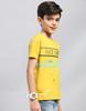 Monte Carlo Boys Yellow Printed Round Neck T-Shirt