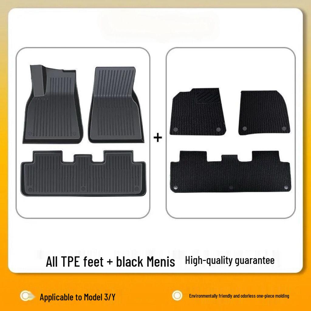 Full Coverage TPE Floor Mats for 2025 Tesla Model 3/Y