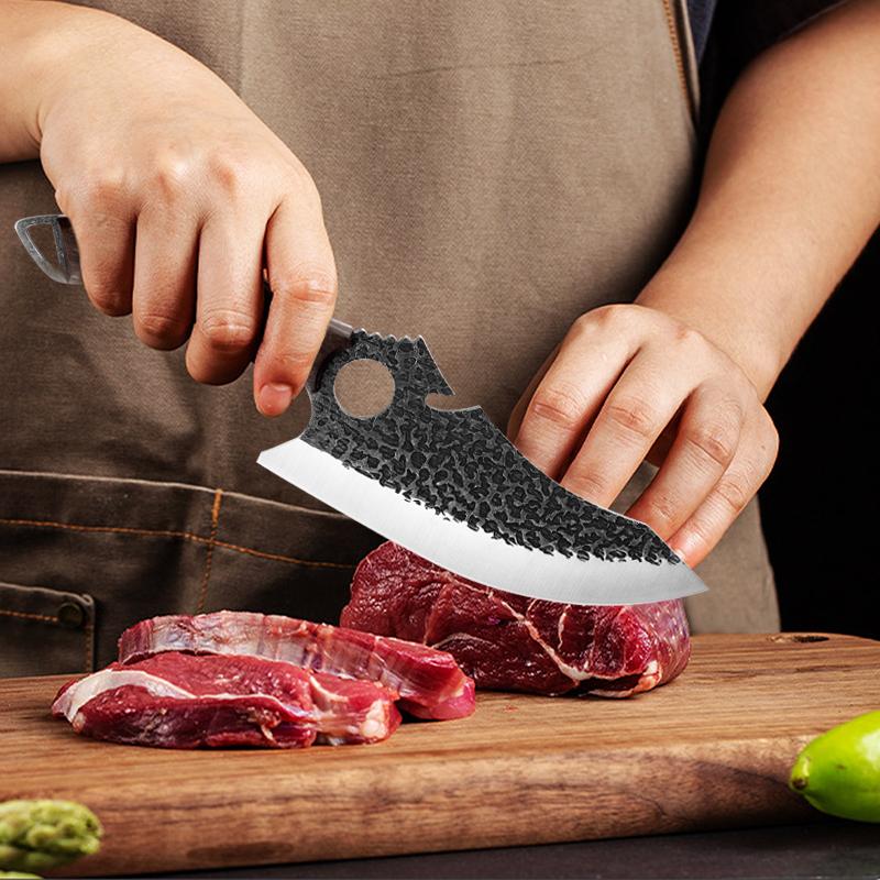 Zestaw noży myśliwskich do tasaka do mięsa, ręcznie kuty nóż do filetowania, serbski nóż szefa kuchni, nóż kuchenny ze stali nierdzewnej, nóż do ryb i rzeźnika
