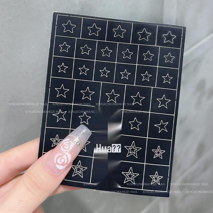 

Наклейки-трафареты для нейл-арта «Снежинки» - Рождественский французский омбре, аэрография