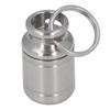 Small Portable Keychain Medication Container Organizer Airtight Stainless Steel Vitamin Holder for