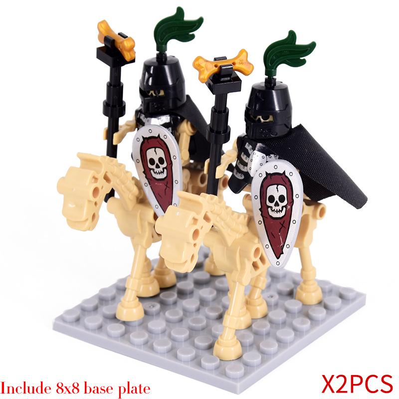 MOC Medieval Skeleton Centaurs Knights mini Action Figures Ringwraith Building Blocks Roman Horse Soldier Bricks kids Toys Gifts