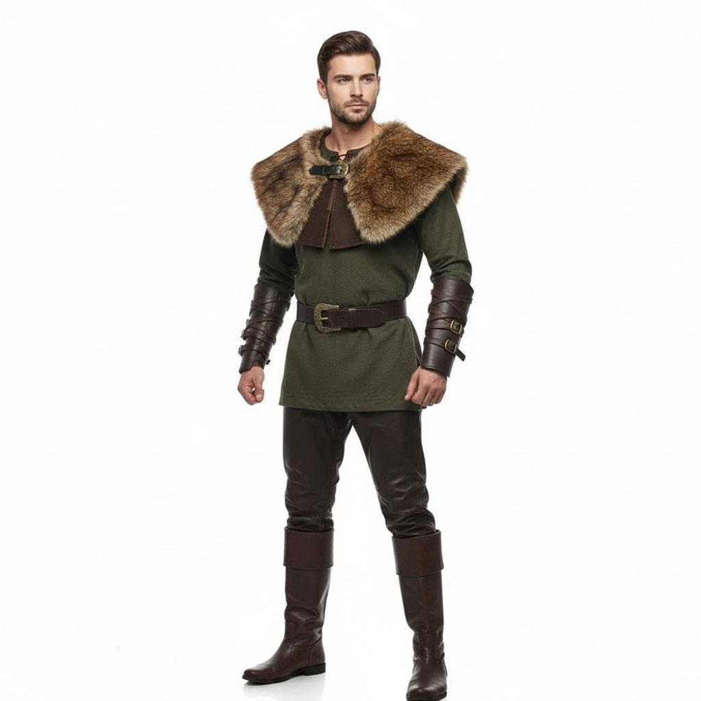 Dicke Kunstpelz Schulterumhang Wikinger Mittelalter Schal Renaissance Cosplay Kostüm für Rollenspiele
