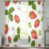 Sommerfrucht-Erdbeerblatt-Wiederholungs-Vorhänge für Schlafzimmer, Wohnzimmer, Voile-Fenstervorhänge, Tüllvorhänge für Kinderzimmer