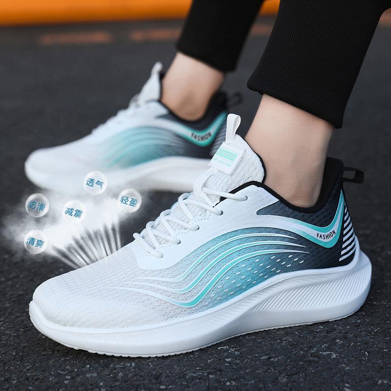 Men's shoes summer breathable 2025 large size new shoes men's lightweight running shoes hollow mesh sneakers
