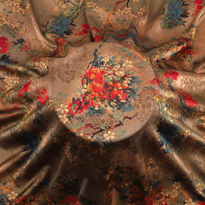 50*150cm High-end Imitation Silk Cloud Gauze Fabric Thin Soft Chinese Style Cotton Satin Fabric DIY Cheongsam Hanfu Dress