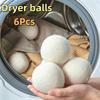 3/6Pcs Reusable Wool Dryer Balls Reusable Fabric Softener Laundry Accessories Eco Friendly Washing Machine Home Supplies