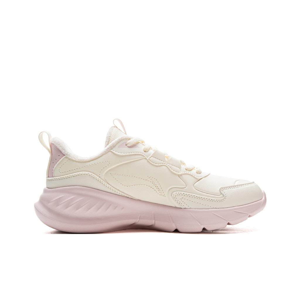 Lining Lightweight Warm Soft Bottom Rebound Casual City Commuting Running Shoes Women sneaker Light-Pink White ARSV076-7