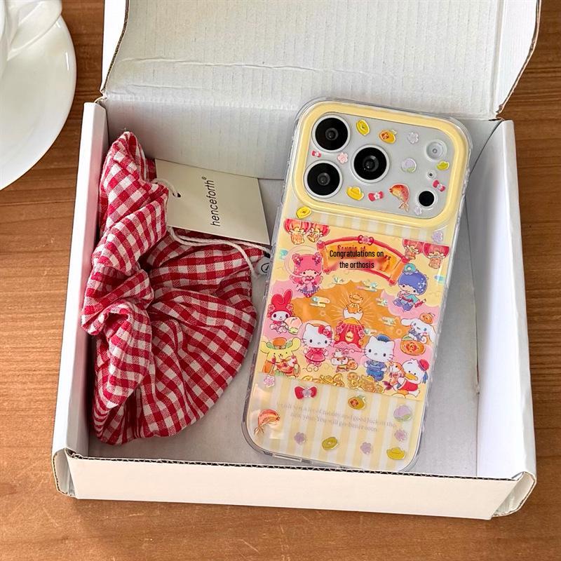 

Sanrio Cartoon Congrats & Prosperity iPhone Case for 17/16 Pro Max/15/14 iPhone 16 Pro Max