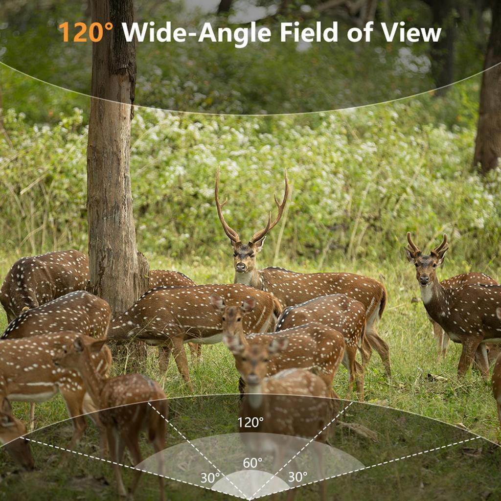 Solar Trail Camera 8K 60MP WiFi Wildlife Hunting Camera IP66 Waterproof Outdoor Night Vision Game Camera