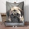 Cute Pug Pattern Believer Blanket Warm Soft Fluffy Kids and Adult Sofa Bed Throw Blanket for Home Travel Camping Luxury Gifts