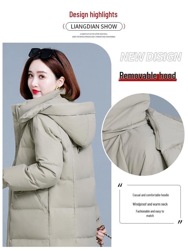 Women's Mid-length Quilted Cotton Coat: 2024 Winter Loose Plus Size, Thickened & Padded Jacket