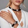 Acrylic Bamboo Ring Jewelry Personalized Exaggerated Large Bead Bracelet Necklace Set