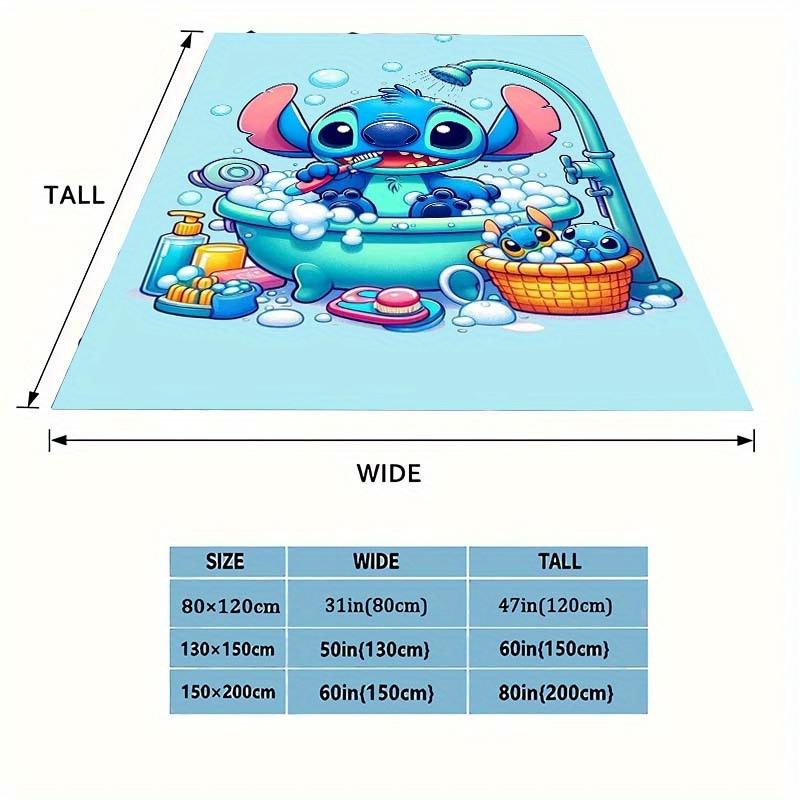 1pc Stitch Printing Blanket - Soft, All-Season Throw for Living Room, Bedroom,Personalized Gift with Adorable Cartoon Design