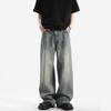 American Retro Washed Drape Jeans Men's Spring and Summer New Loose Mopping Trousers High Street Straight Casual Trousers
