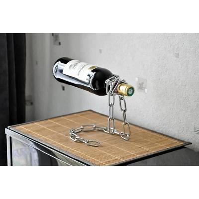 Origineller Flaschenhalter Metallkette - Grau