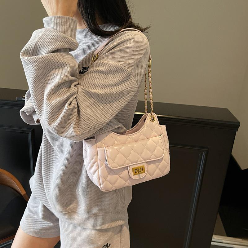 Premium Texture Diamond Chain Underarm Women's New Trendy Versatile Popular Small Square Bag Crossbody Women's Shoulder Bag