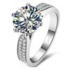 Engagement Ring Star Queen Luxury Genuine Silver NSCD Diamond Wedding Ring Women Anniversary Jewelry [THREE MAN]