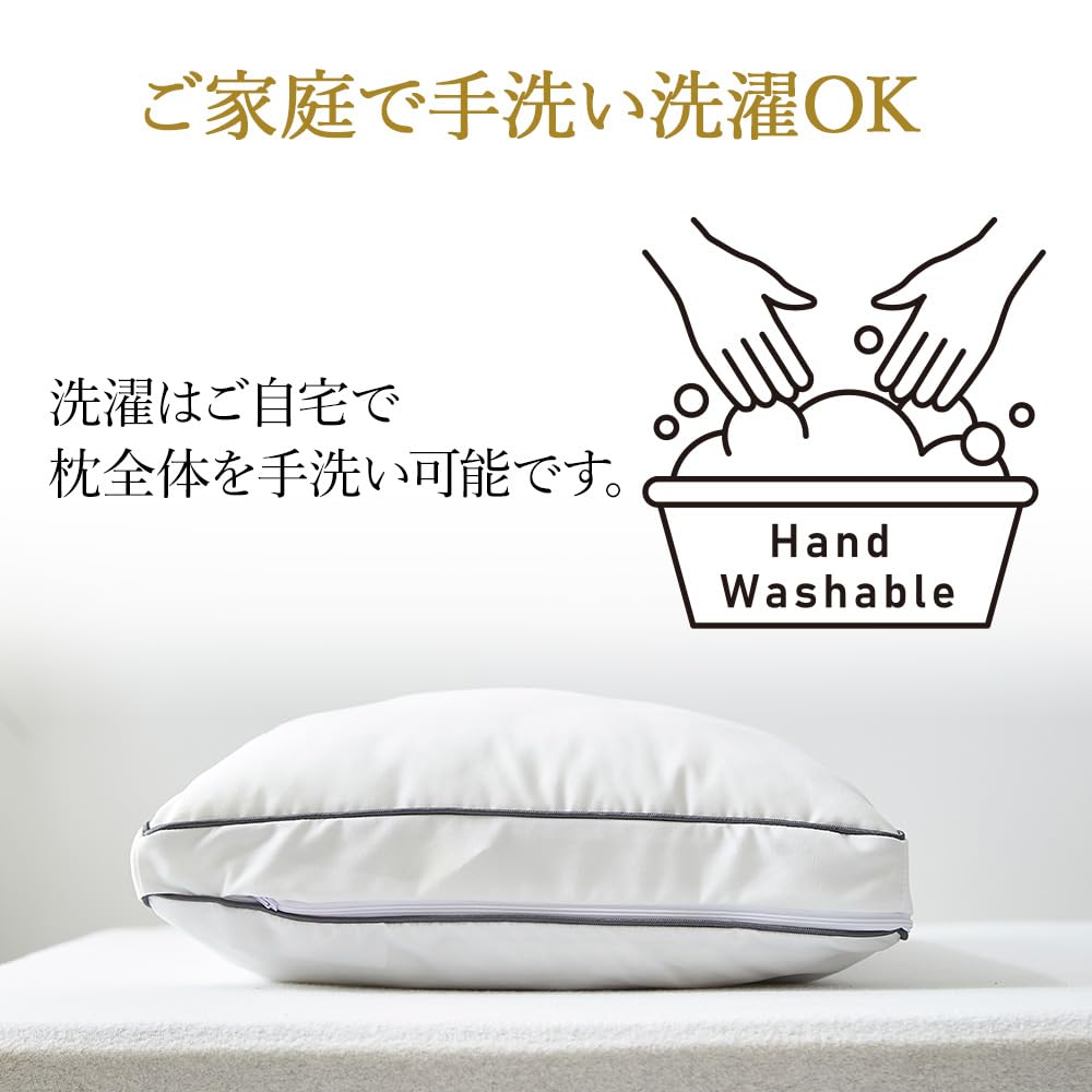 Showa Nishikawa Hotel Mode Pillow, Odor-Resistant, Washable, Adjustable Height, Microwaving, Piped, Fluffy, White, Product Number: 2211012100994