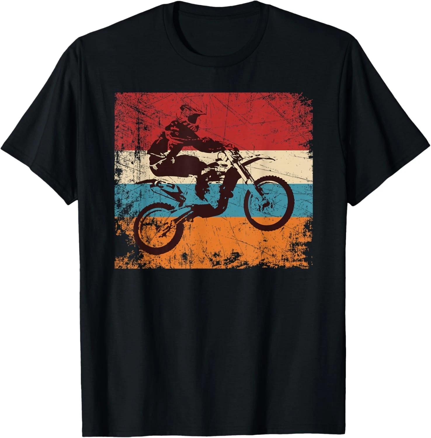 Ретро Мотоцикл Внедорожный Мотокросс Эндуро Подарок Футболка 4XL