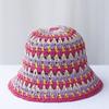 2024 New fashion Style bucket hat Multicolor Foldable Sun Crochet Hat For Beach, Travel And Vacation handmade straw hat