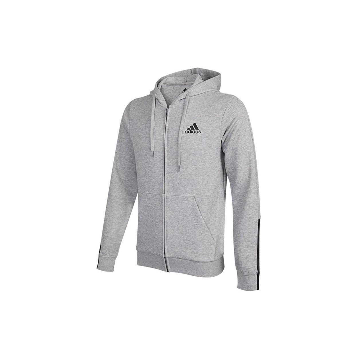 adidas M Dk Fz Hd Logo Printing Sports Knit Hooded Jacket light grey Men s H12214 XXL