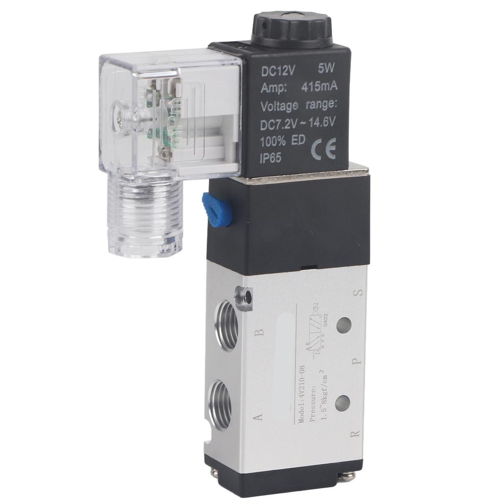 4V210 08 Solenoid Air Valve 2 Position 5 Port Pneumatic Control Valve (DC12V)