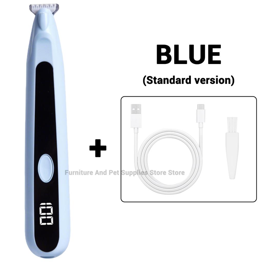 Pet Dog Electric Beauty Hair Trimmer with LED Light, Pet Foot Hair Electric Push Clipper, Silent Cat Facial Ear Foot Hip Shaver