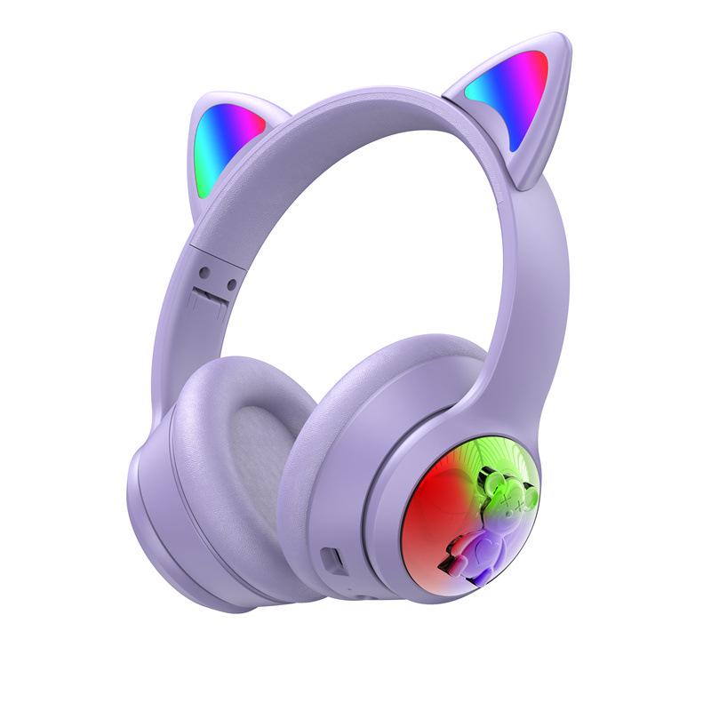 BT750 Wireless Cat Ear Over-Ear Headset for Kids - Gradient Design, Bluetooth, Gaming & Streaming