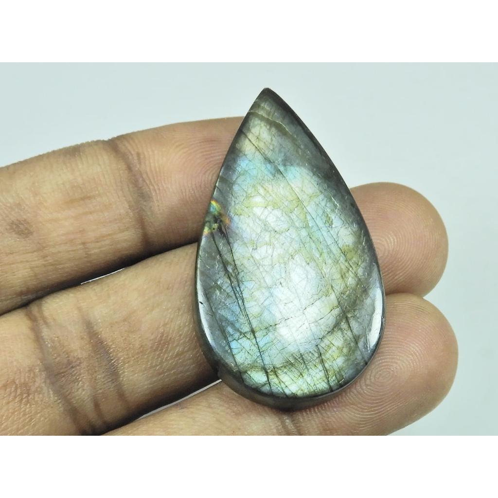 23X41X06MM Natural Purple Spectrolite Labradorite Pear Cabochon Gemstone G-16